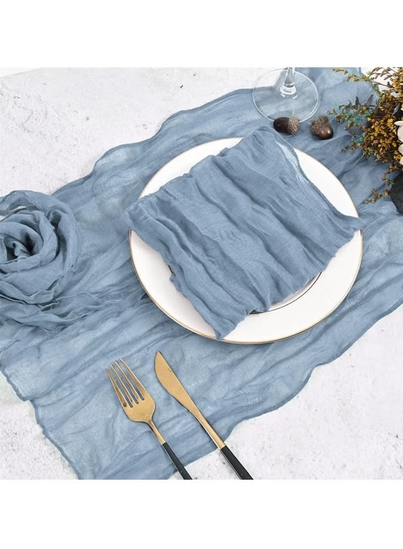 6Pcs Gauze Cheesecloth Napkins, Wrinkled Dinner Napkins, Decorative Table Napkins for Home, Wedding, Parties, Table Decoration 50*50cm (Blue) - Image 5